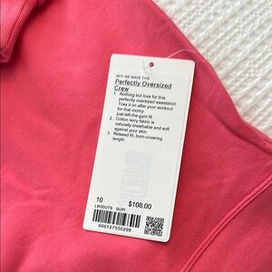 NWT Perfectly Oversized Crew Sweatshirt in Pink